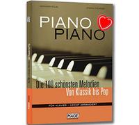 Piano Piano 1 - Les 100 plus belles Mélodies de classique à Pop Pour Piano livre - Jeu à tout Piano organisés école - Léger - avec cœur Note colorée Pince