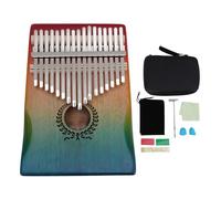 Piano Portatile Piano Kalimba 17 Keys con Corpo in Legno in Mogano per la Scuola e Intrattenimento per Famiglie