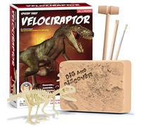 Piano Potato Kit Scavo Dinosauro Velociraptor - Scava e Assembla lo Scheletro di Velociraptor, Diventa un Paleontologo Giocattolo Scientifico STEM per Bambini