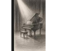 Piano Stage Notebook: Elegant Grand Piano Sketch Journal for Musicians and Dreamers | 110 Pages | 6 x 9