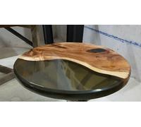 Piano Tavolo Rotondo Con Angoli In Resina Epossidica 18" Decorazione Per La Casa