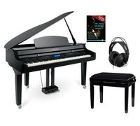 Pianoforte a Coda Digitale 88 Tasti Ruvidi 1200 Suoni MIDI Bluetooth Nero Set