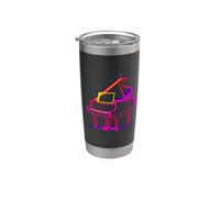 Pianoforte a coda in stile Synthwave Pianista Bicchiere termico in acciaio inox doppia parete
