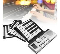 Pianoforte a Mano a 61 Tasti, Tastiera Pieghevole Arrotolabile, 128 Timbri/100 Ritmi/40 Brani Demo, Display LCD Con Altoparlanti Interni Per Gli Amanti Della Musica