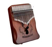 Pianoforte A Pollice A 17 Note, Strumento Per Pianoforte Da Dito Kalimba Singolo E Doppio, Scatola Elettrica In Mogano A 17 Note(Gradual brown)