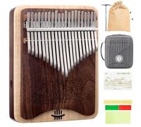 Pianoforte a pollice a 21 tasti, Kalimba in noce nero e acero con istruzioni for lo studio, martello for l'accordatura, panno for la pulizia e custodia, pianoforte a dita portatile Mbira for principia