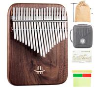 Pianoforte a pollice a 21 tasti, Kalimba in noce nero, Mbira con libro di canzoni, martello di accordatura, panno for la pulizia e custodia for pianoforte, pianoforte portatile for principianti