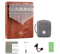 Pianoforte a pollice a 21 tasti, Kalimba in palissandro dello Zambia, camera sonora con foro inferiore, Mbira con martelletto di accordatura, panno for la pulizia, custodia e libro di canzoni