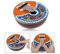 Pianoforte a Pollice Africano Mbira a 7 Tasti - Strumento Portatile per Pianoforte a Dito con Guscio di Noce per gli Amanti della Musica, Pianoforte a Pollice Portatile per