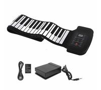 Pianoforte Arrotolabile 88 Tasti Silicone con Touch Control per Bambini | Pannello touch con pulsanti volume, Doppi altoparlanti magnetici per suono realistico, Batteria ricaricabile per uso esterno