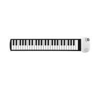 AWHAO Pianoforte arrotolabile Pianoforte portatile, 49 tasti, tastiera per pianoforte arrotolabile a mano per bambini adulti, Bianco