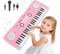 Pianoforte Bambini Tastiera Giocattolo 49 Tasti Elettronica Pianoforte con Microfono Giocattolo Musicale per Ragazzi e Ragazze di 3 4 5 6 7 Anni