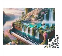 Pianoforte Cascata Puzzle 1000 Pezzi Puzzle per Adulti Carta Gioco di Puzzle 1000 Pezzi Relax Famiglia Regalo 38x26cm/1000pcs