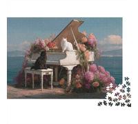 Pianoforte con gatti, puzzle impossibile, sfida per adulti, intrattenimento creativo, 1000 pezzi, opera d'arte per adulti, regali a partire dai 14 anni, 38 x 26 cm, 1000 pezzi