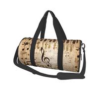 Pianoforte con note musicali, Borsone da viaggio di grande capacità Borsa rotonda Borsa da viaggio sportiva Borsa da viaggio Borsa da fitness