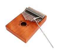 Pianoforte con pollice e 17 tasti, Kalimba in mogano con motivo floreale, strumento da dito facile da suonare per principianti, Pianoforte portatile con martello e chiave inglese