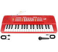 Pianoforte con tastiera a 37 tasti per bambini, giocattolo per principianti, pianoforte elettronico con microfono, giochi musicali per ragazze dai 3 ai 5 anni