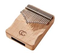 Pianoforte da pollice a 21 tasti, pianoforte portatile con corpo in legno d'acero naturale, foro per il suono inferiore per una ricca risonanza, include custodia protettiva, martello per accordatura