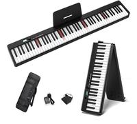 Pianoforte Dightal a 88 tasti, tastiera pieghevole con tasti luminosi, pianoforte digitale full size, tastiera per pianoforte elettrico Bluetooth, pianoforte portatile semi-ponderato con pedale
