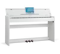 McGrey DP-18 WM Pianoforte Digitale Bianco Opaco - 88 Tasti Tastiera con azione a martello - Pianola musicale con USB, 128 suoni, 128 polifonie, 3 pedali - Piano digitale per scuola