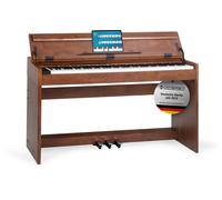 McGrey DP-18 WN Pianoforte Digitale Noce Opaco - 88 Tasti Tastiera con azione a martello - Pianola musicale con USB, 128 suoni, 128 polifonie, 3 pedali - Piano digitale per scuola
