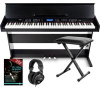 FunKey DP-88 II Pianoforte digitale nero Set con panca economy, cuffie e guida (tedesco)