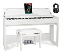 Pianoforte Digitale 88 Tasti Pesati Keyboard USB 3 Pedali Set Panchetta Bianco