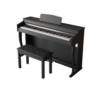 Pianoforte digitale a 88 tasti ponderati con copertura ribaltabile Piano elettrico a percussione a grandezza naturale con supporto, pedale triplo for principianti e professionisti (Color : Black)