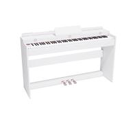 Pianoforte digitale a 88 tasti ponderati con copertura ribaltabile Piano elettrico a percussione a grandezza naturale con supporto, pedale triplo for principianti e professionisti (Color : White)