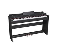 Pianoforte digitale a 88 tasti ponderati con copertura ribaltabile Piano elettrico a percussione a grandezza naturale con supporto, pedale triplo for principianti e professionisti (Color : Black)