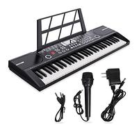 Pianoforte digitale con 61 tasti e spartiti, strumento musicale elettronico portatile con altoparlanti e modalità di insegnamento, accompagnamento automatico, adatto per principianti e adulti