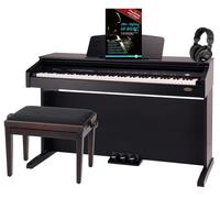 Pianoforte Digitale Elettrico 88 Tasti 64 Voci 3 Pedali USB Aux Set Panca Cuffia