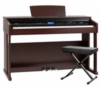 Pianoforte Digitale Musicale 88 Tasti Dinamici USB MIDI Mp3 Panca Set Marrone