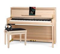 Pianoforte Digitale Piano Verticale 88 Tasti Set Panchina Cuffia Quercia Chiara