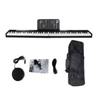 Pianoforte digitale pieghevole portatile a 88 tasti, tastiera elettronica ricaricabile con doppi altoparlanti integrati, USB/MIDI, pedale Sustain, ideale per principianti e adulti