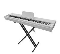 Pianoforte elettrico digitale a 88 tasti con display touch per tastiera supporto con pedale sostenibile,cuffie/uscita audio, adatto per bambini/adulti/principianti （bianca)