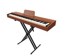 Pianoforte elettrico digitale a 88 tasti con display touch per tastiera supporto con pedale sostenibile,cuffie/uscita audio, adatto per bambini/adulti/principianti (Marrone)