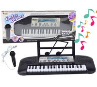 Pianoforte elettrico per bambini con microfono, nero