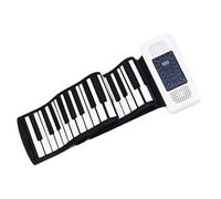 Pianoforte Elettronico Pianoforte Arrotolato A Mano Professionale 61 Tasti Tastiera Elettronica Domestica Pieghevole Per Principianti Portatile (Color : White)