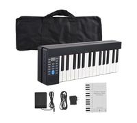 Pianoforte Elettronico Portatile Pieghevole Multifunzione Digitale LCD Con Pedale Sustain, 61 Tasti, Borsa Portatile(US)