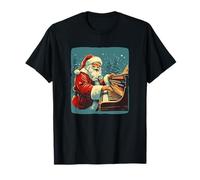 Pianoforte Festivo con Costume da Babbo Natale Maglietta