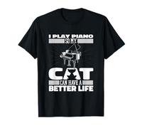 Pianoforte Gatto - Orizzontale Coda Pianista Verticale Piano Maglietta