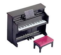 pianoforte in miniatura con sgabello per 1: 6 1: 12 Casa delle bambole Strumento musicale Ornamento Puntelli per foto Modello casa delle bambole per bambini Simulazione Pianoforte verticale e