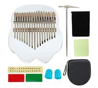 Pianoforte Kalimba a 17 tasti, strumento portatile in acciaio inossidabile acrilico trasparente, design ergonomico con suono chiaro e brillante, include custodia, martello e