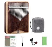 Pianoforte Kalimba a 21 tasti, strumento musicale in noce nera e acero, pianoforte portatile Mbira con istruzioni for lo studio, martello for accordare e borsa for pianoforte premium, regalo for bambi