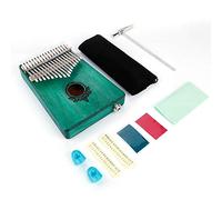 Pianoforte Kalimba da pollice a 17 tasti, pianoforte portatile da dito con pickup integrato, corpo in legno di mogano per un suono chiaro, include martello per accordatura e borsa (Verde)