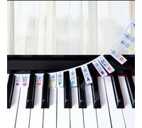 Pianoforte note guida per principianti apprendimento, etichette note tastiera tastiera rimovibile per tutti i tasti 88/61/54/49/37, nessuna necessità di adesivi, riutilizzabili, in silicone