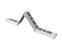 Pianoforte pieghevole a 88 tasti, tastiera portatile pieghevole, per collegare Bluetooth e cuffie, pedale sostenuto, batteria ricaricabile, tastiera elettronica portatile per principianti (bianco)