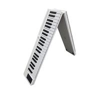 Pianoforte pieghevole per tastiera, portatile, 88 tasti, digitale, con Bluetooth e 1750 mAh, supporto per batteria intelligente Unction USB/MIDI, per principianti/bambini/adulti (bianco)