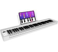 Pianoforte Pieghevole Pianoforte Elettrico Portatile Full Size Grana di Legno Sensibile al Tocco 61 Tasti Pianoforte Digitale Ricaricabile con Altoparlante Bluetooth MIDI per Principianti,Wh